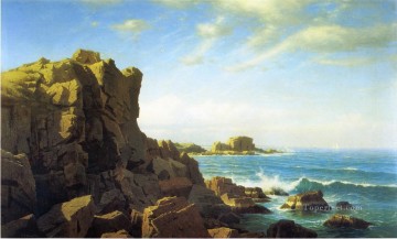 William Stanley Haseltine Painting - Paisaje de Nahant Rocks Luminismo William Stanley Haseltine